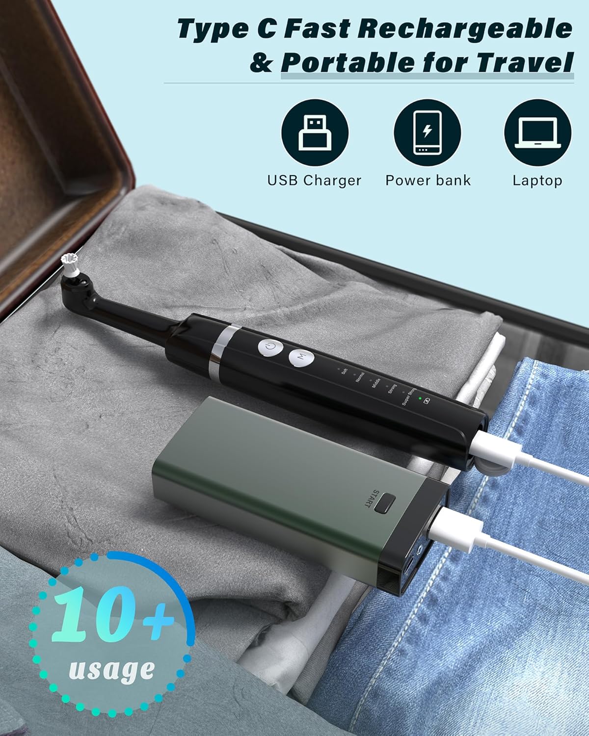 Thumbnail 5 de Tooth Polisher: Rechargeable Tooth Whitening Kit with 5 Brush Heads and LED Light