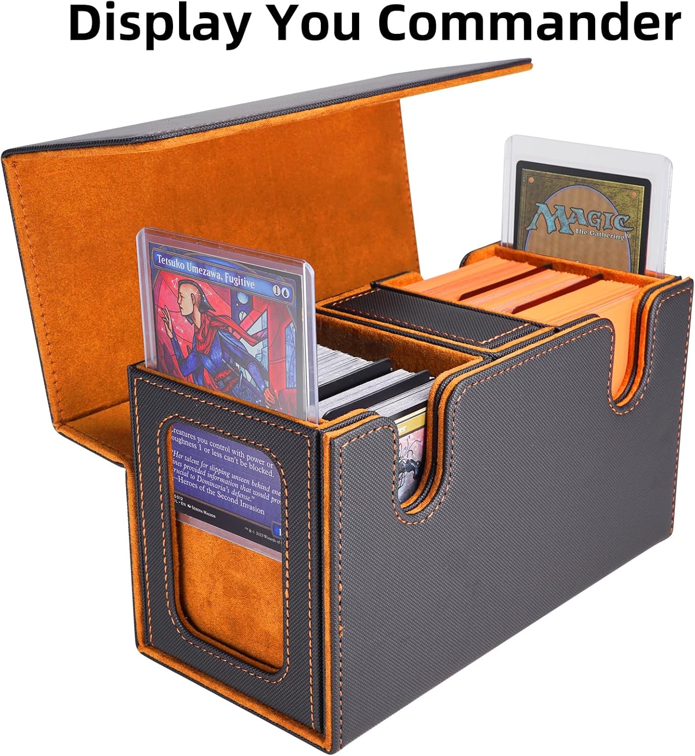 Thumbnail 1 de AFIING MTG Commander Deck Box 200 Double Sleeved Cards Storage – 3-in-1 Magnetic Card Case Organizer