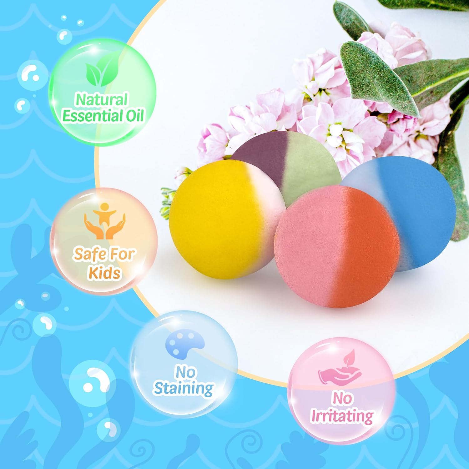 Thumbnail 4 de 48pcs Kids Bath Bomb Gift Set with Toy Inside – Safe Organic Colorful Bubble Bath