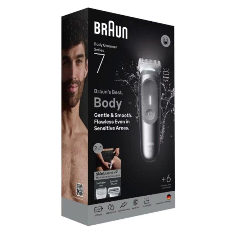 Detalle 2 de Braun Series 7 BG7550 Wet&Dry: Afeitadora corporal recargable para uso seguro y cómodo
