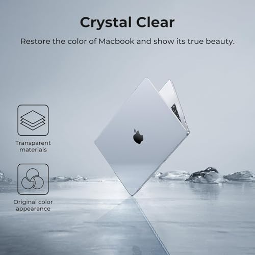 Thumbnail 7 de EooCoo Coque transparente pour MacBook Air 13 pouces M5/M4/M3/M2 (2026-2022) – Crystal Clair