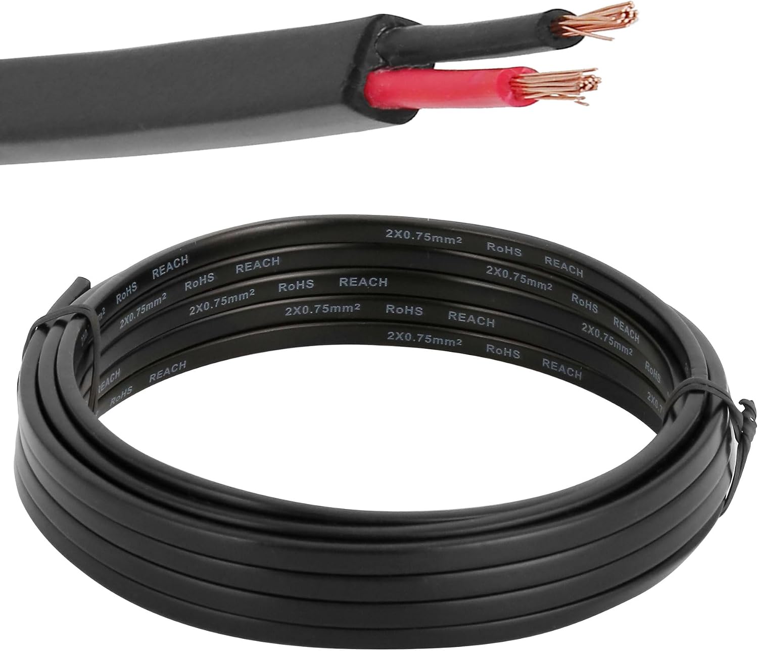 ETUKER Fahrzeugkabel 2-adrig 5 m, 2x0,75 mm² – Anhänger- und Fahrzeugleitung