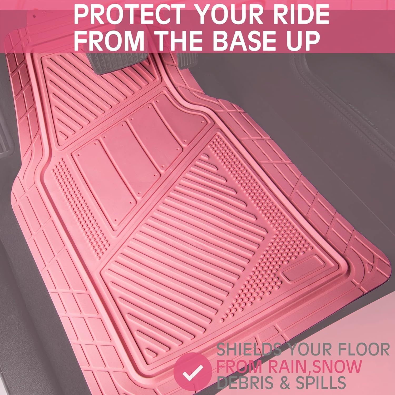 Thumbnail 2 de CAR PASS Heavy Duty Rubber Floor Mats - Pink