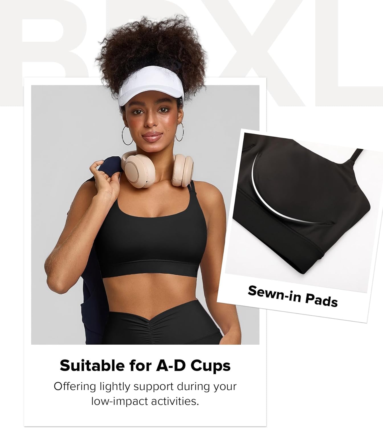 Thumbnail 1 de BRXL Sports Bra with Sewn-in Pads: Light-Impact, Adjustable Straps, Criss Cross Back