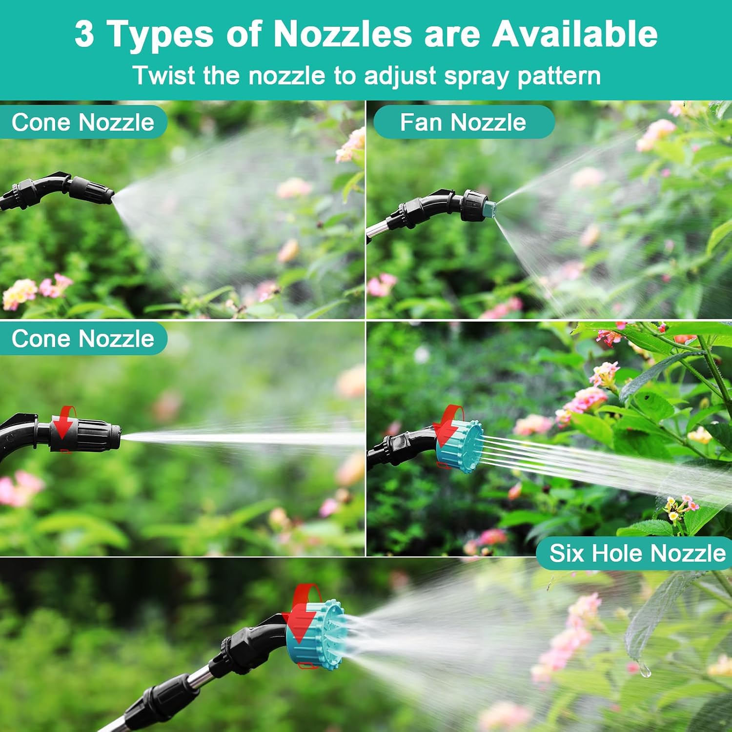 Thumbnail 1 de TLGREEN 5L Electric Garden Sprayer — 7.4V, 3 Adjustable Nozzles, USB Rechargeable, Telescopic Wand