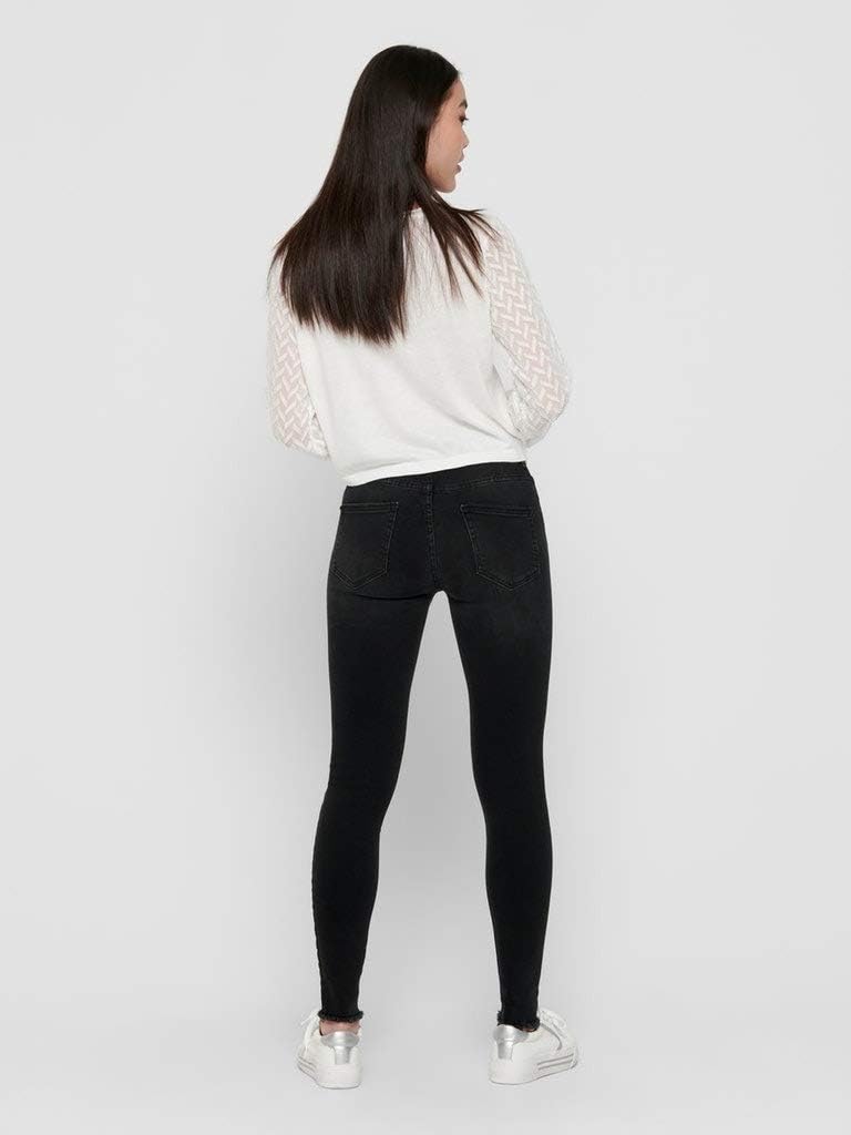 Detalle 2 de ONLY Women's Skinny Jeans, Black Denim, 27W / 34L