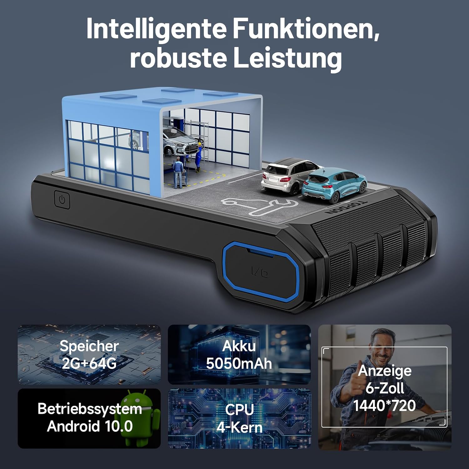 Detalle de TOPDON ArtiDiag800 BT 2 OBD2 Diagnosegerät – All-System-Diagnose mit FCA-Gateway und CAN-FD