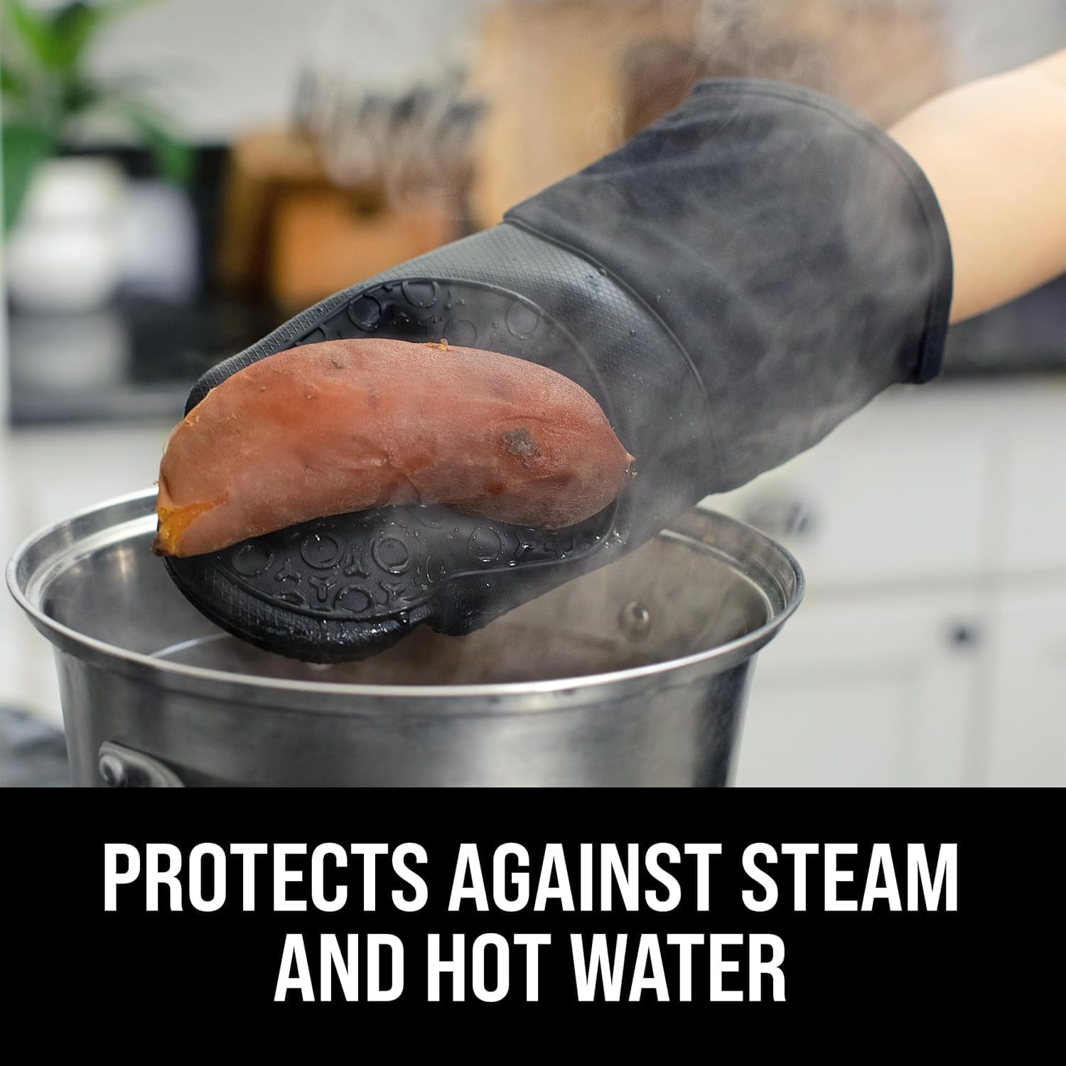 Thumbnail 4 de BPA-Free Silicone Oven Mitts Ultra Heat Resistant 500°F – 13.7" with Thick Cotton Liner