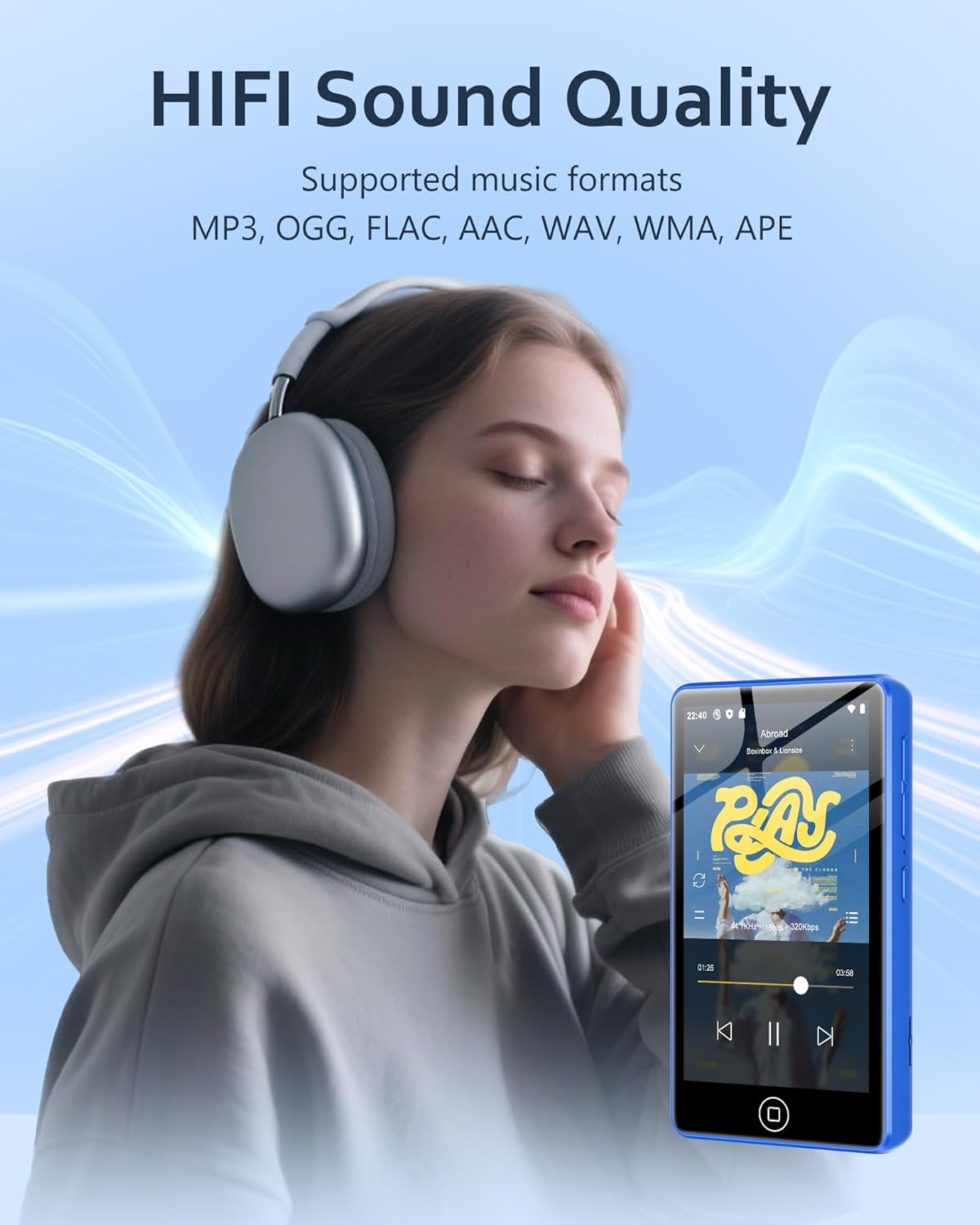 Thumbnail 4 de Lettore MP3 Spotify da 80 GB con Bluetooth e WiFi AGXOV MP4: autonomia, vivacità e libertà da smartphone