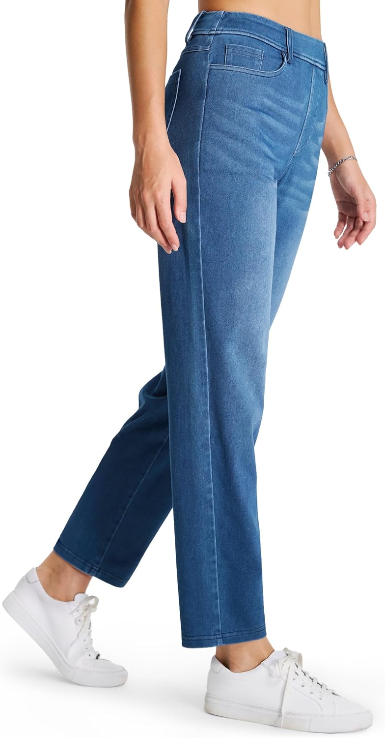 Thumbnail 6 de THE GYM PEOPLE Women's Straight Leg Pull-On Jeans, Stretch Denim