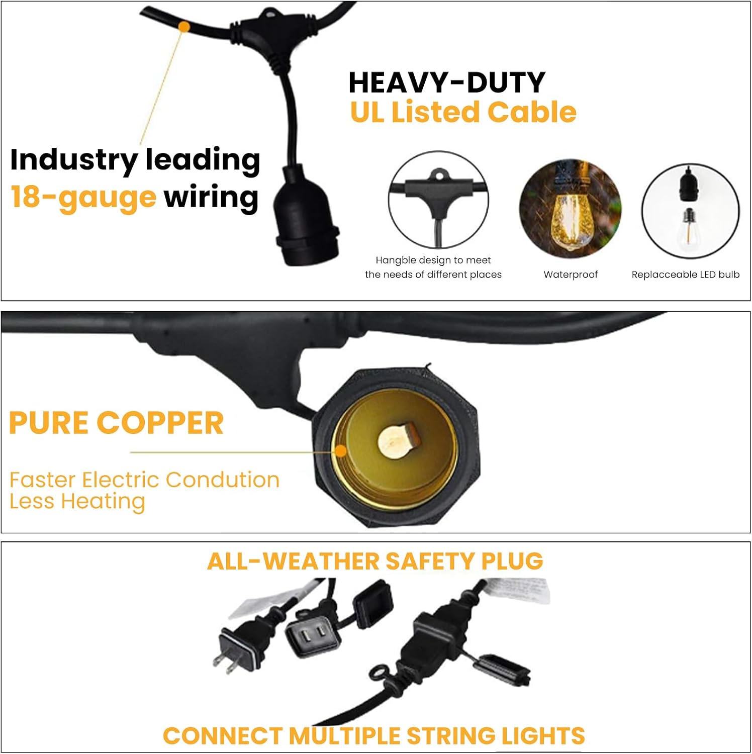 Detalle 1 de Svater Outdoor String Lights 96 ft
