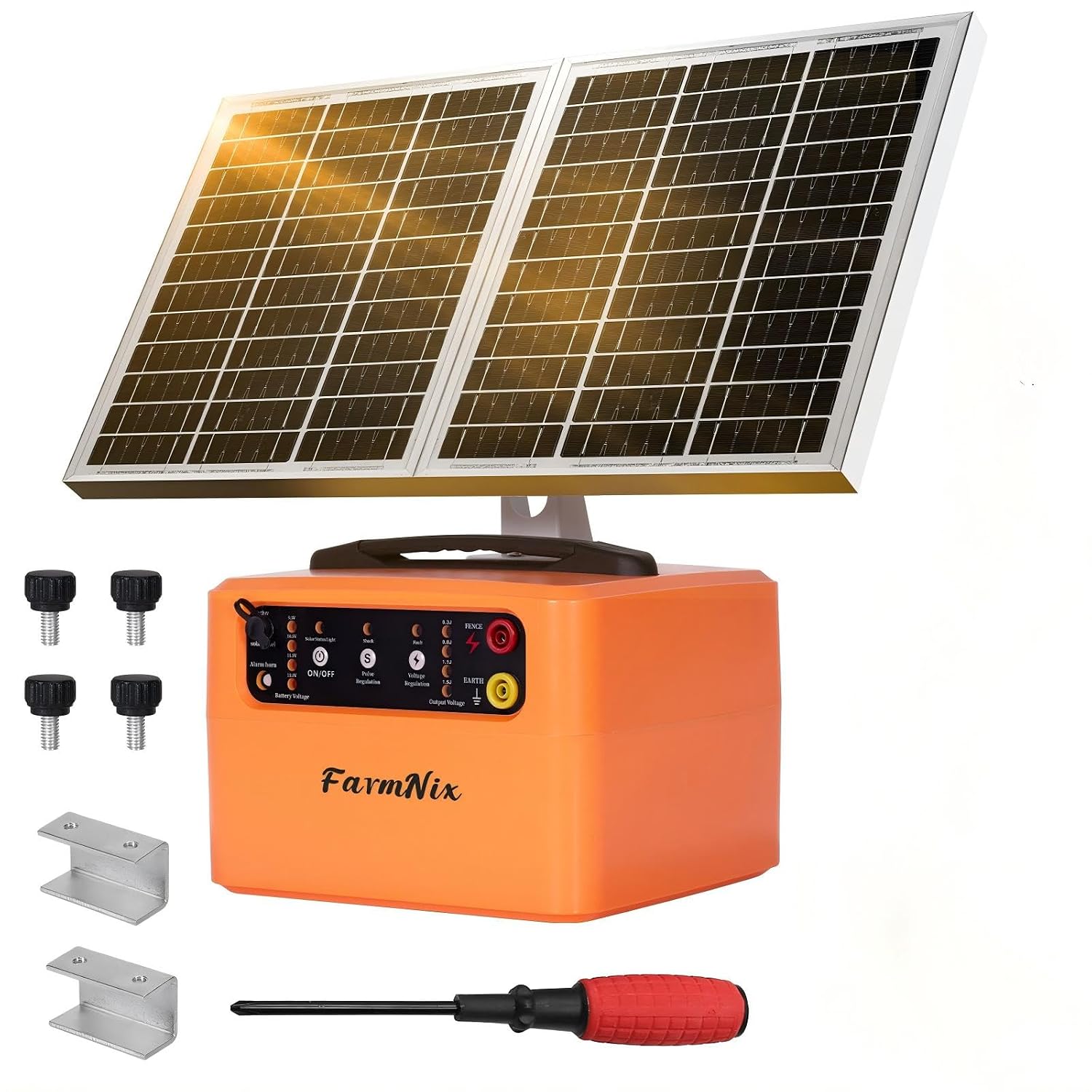 Detalle de Elektrisch schrikdraadapparaat op zonne-energie, tot 48 km, 1,5 J en 15 W