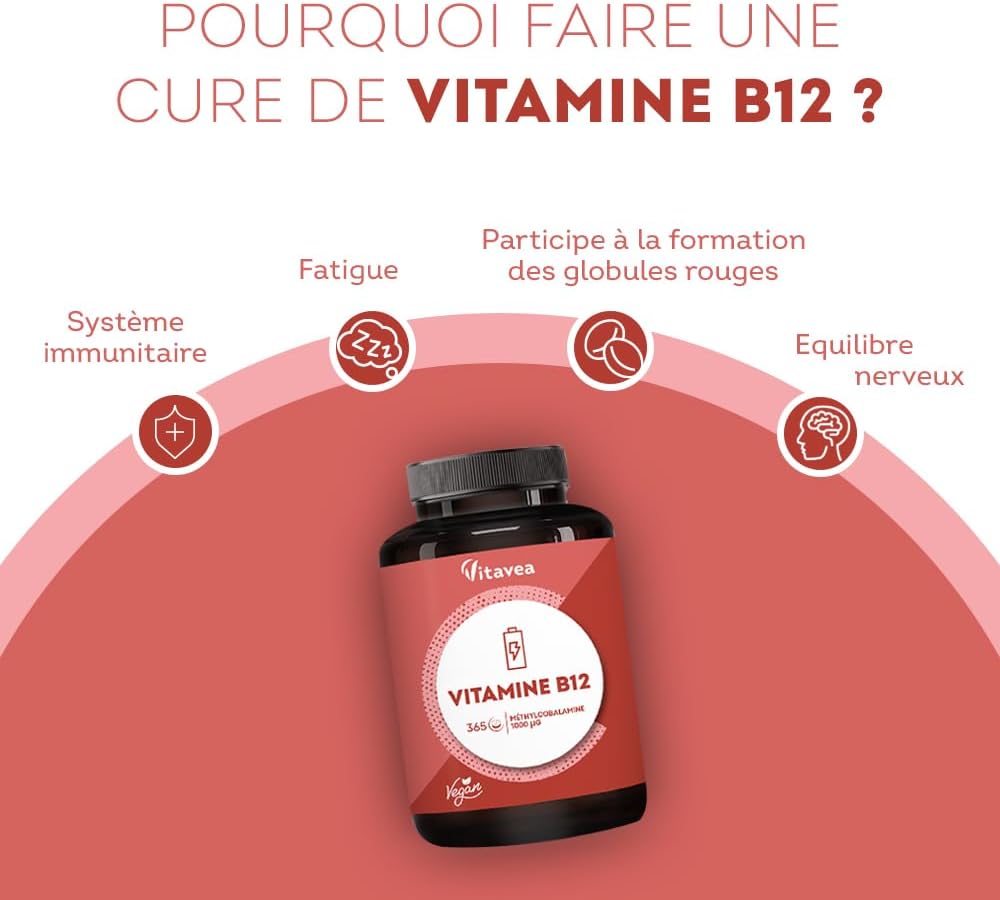 Detalle de Vitavea Vitamine B12 1 000 µg méthylcobalamine vegan 💊
