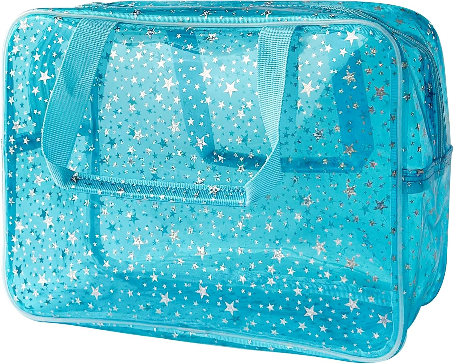 Detalle de TotePrint Kosmetiktasche Sternmuster Blau – wasserdicht aus PVC für Reisen