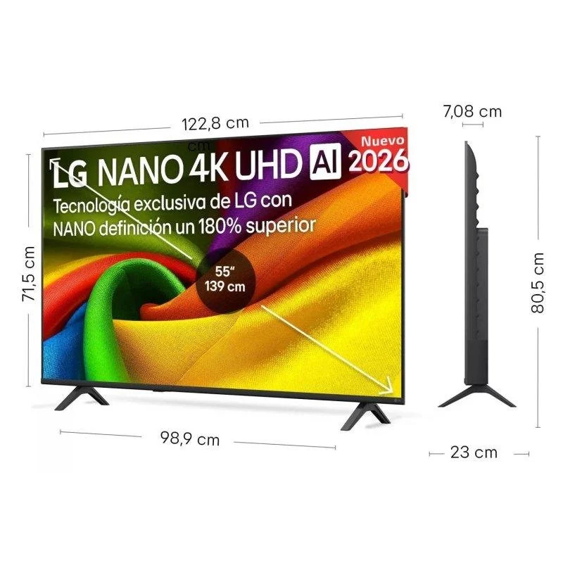 Detalle 2 de TV LG NanoCell 4K UHD 55NU8E0B3LA de 55": cine en casa con HDR10 y WebOS
