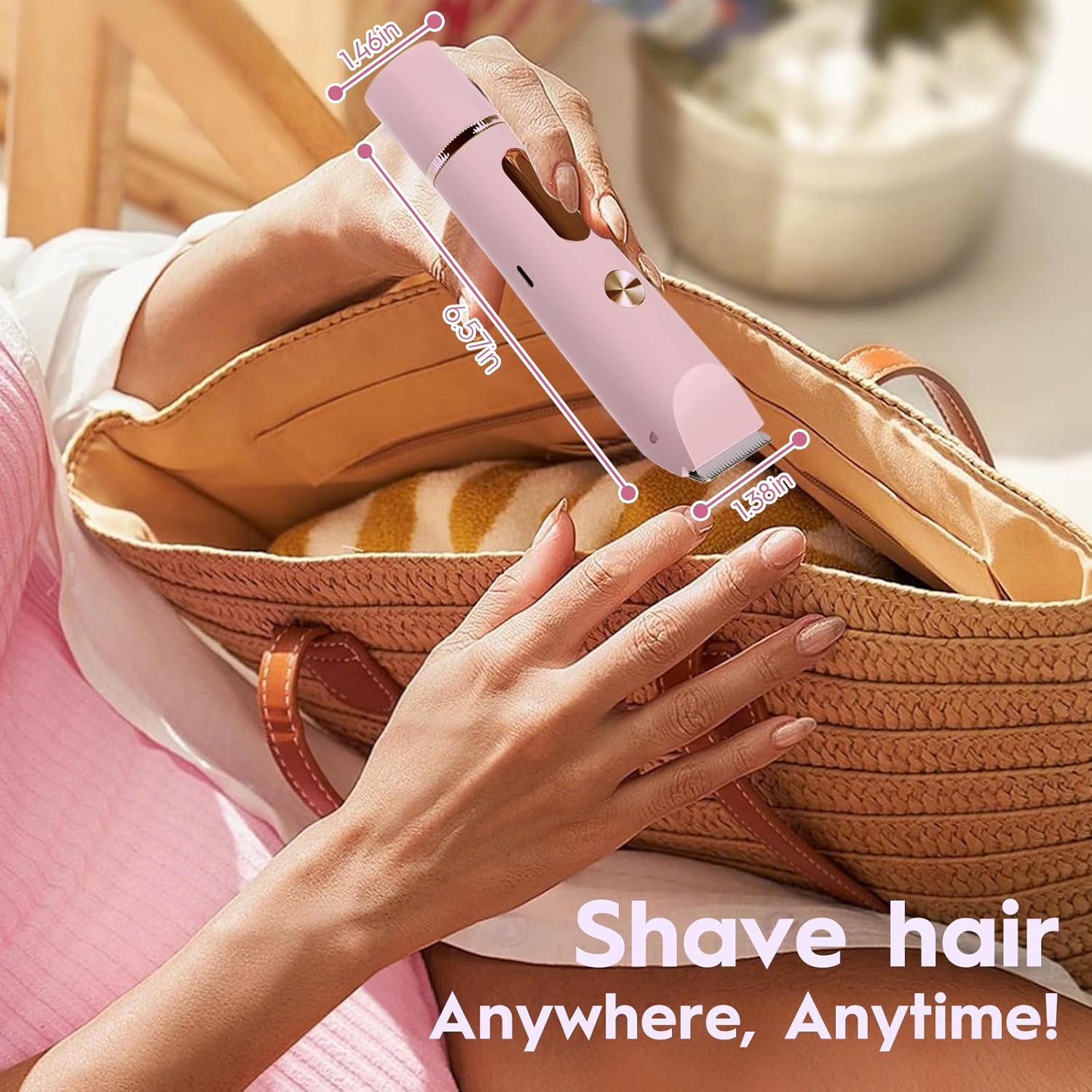 Thumbnail 6 de XkuiHF 2 en 1 Rasoir Électrique Femme – Rase doux et pratique pour le visage, le corps et les zones sensibles (IPX7, Rose)