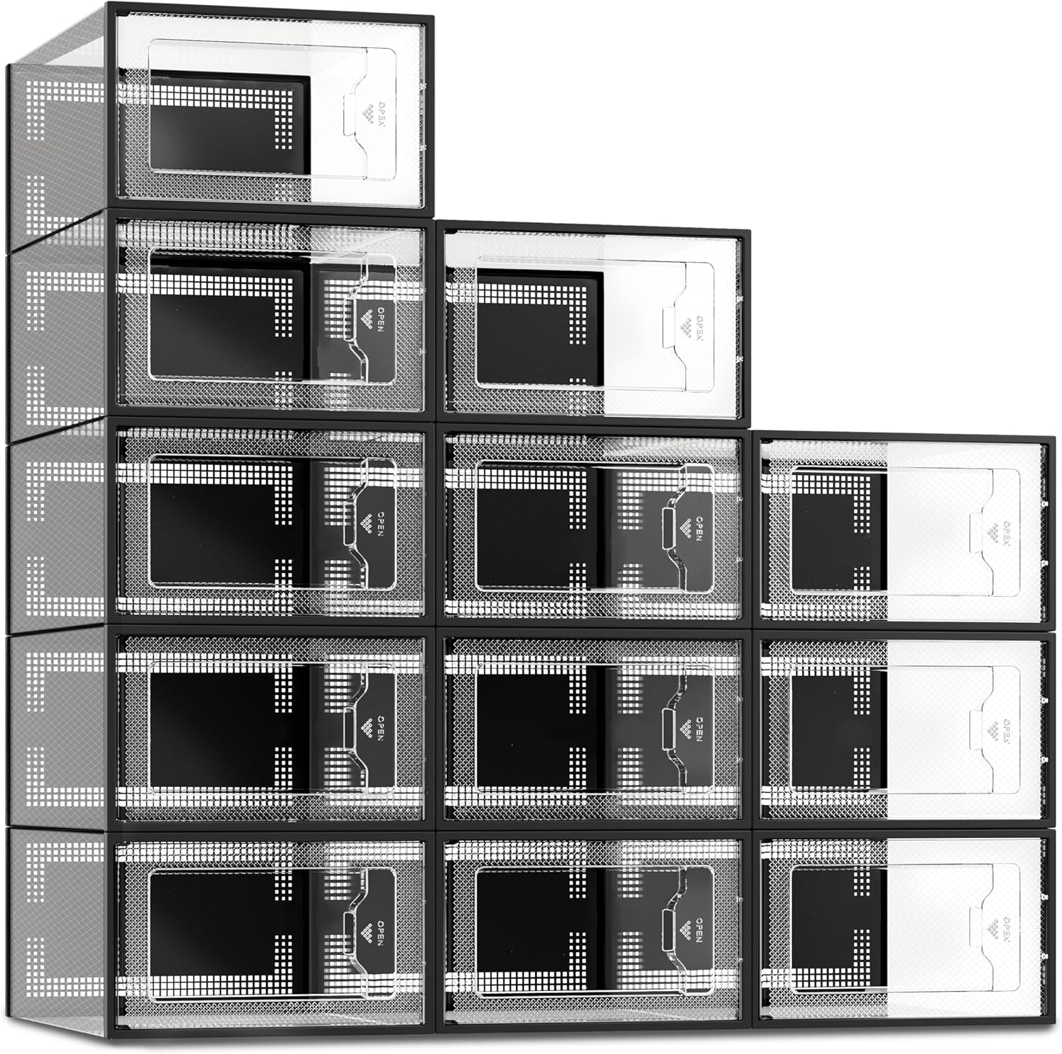 Detalle de SEE SPRING 12 Shoe Storage Boxes clear stackable sneaker bin