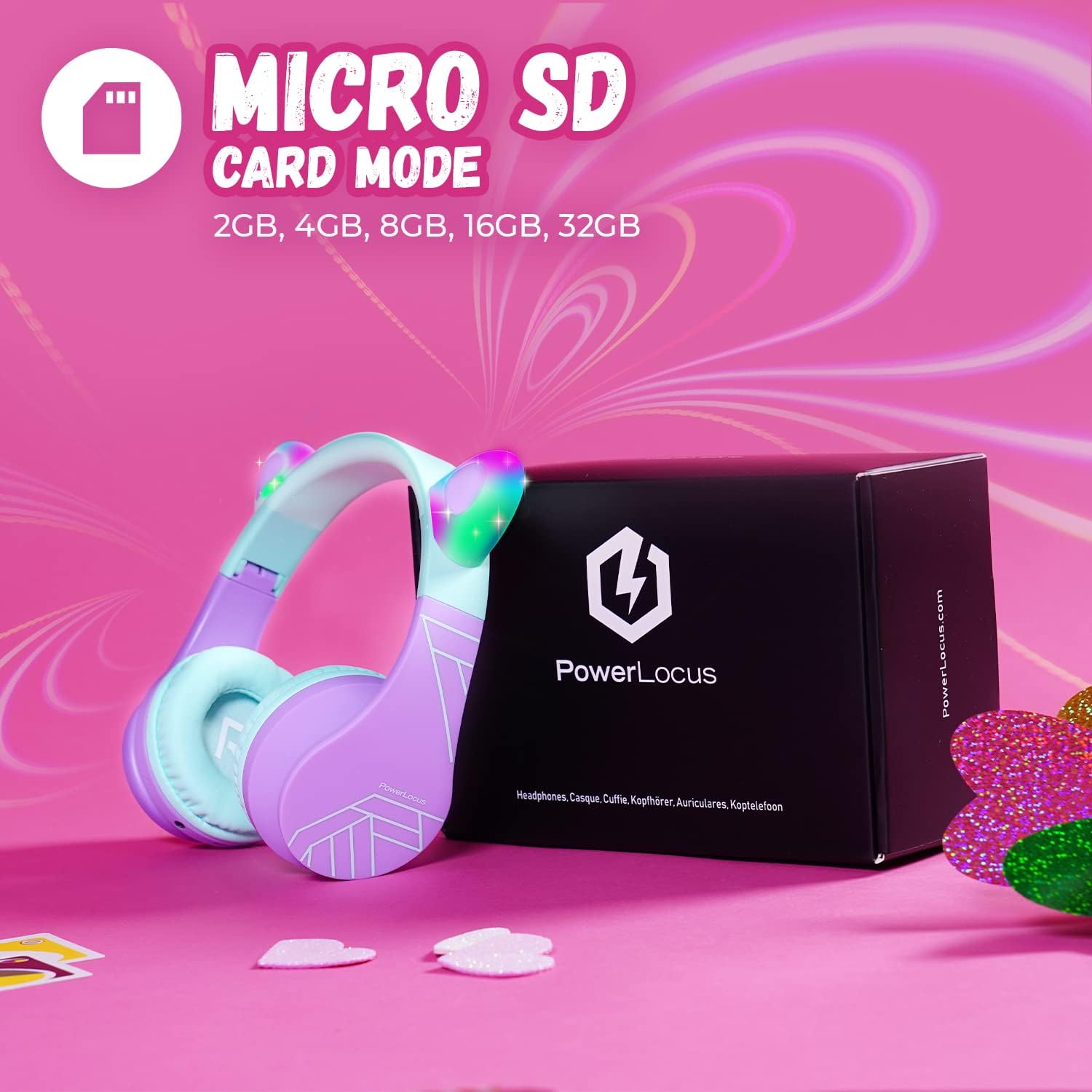 Thumbnail 6 de PowerLocus Bluetooth Kids Headphones with LED lights
