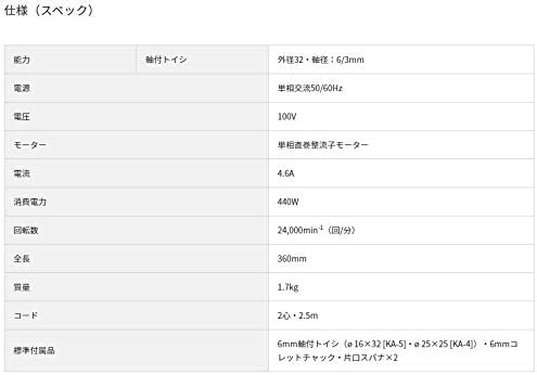 Thumbnail 1 de HiKOKI GP4SA ハンドグラインダー AC100V・440W・毎分24,000回転