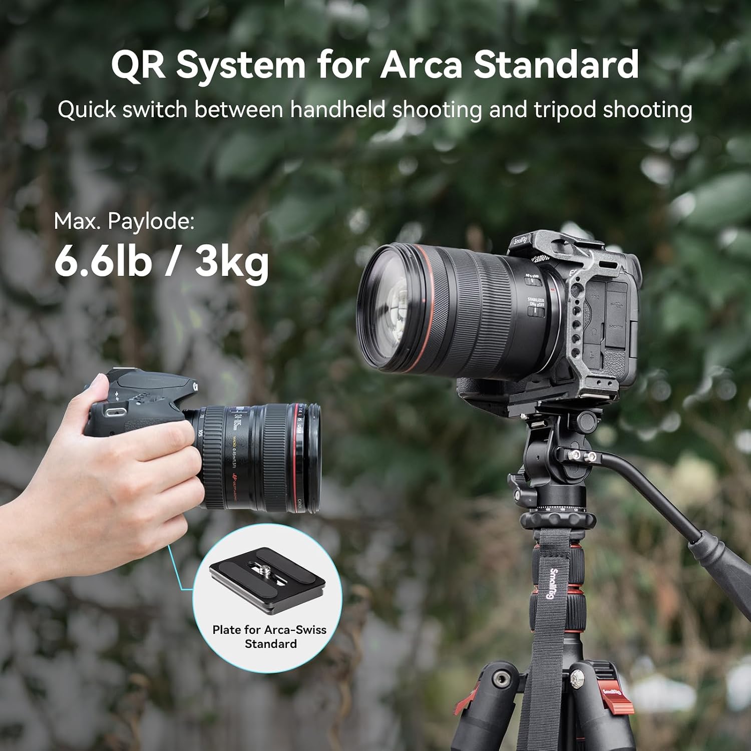 Thumbnail 6 de SmallRig Selection 3259B compacte videokop met Arca-Swiss-plaat en 3 kg draagvermogen