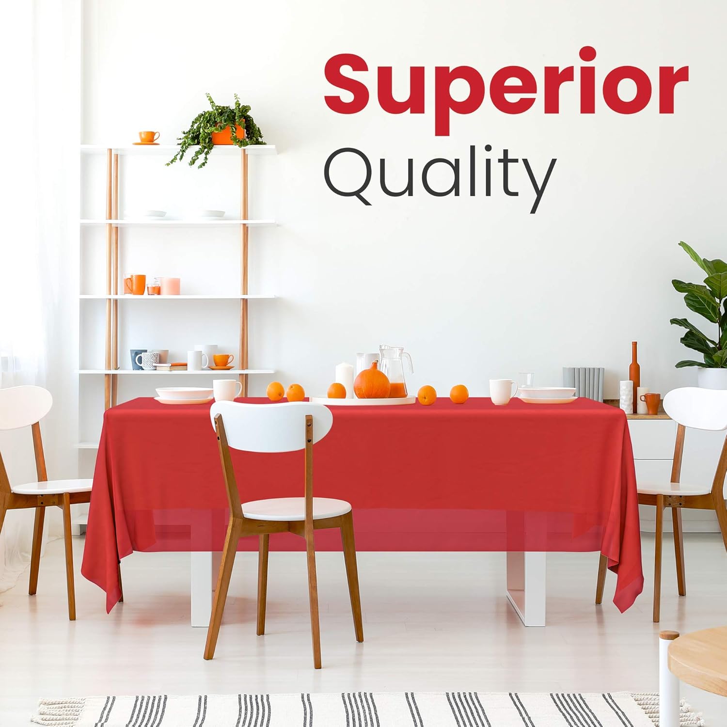 Detalle 2 de Red Disposable Rectangular Tablecloth 108×54 in 🧻