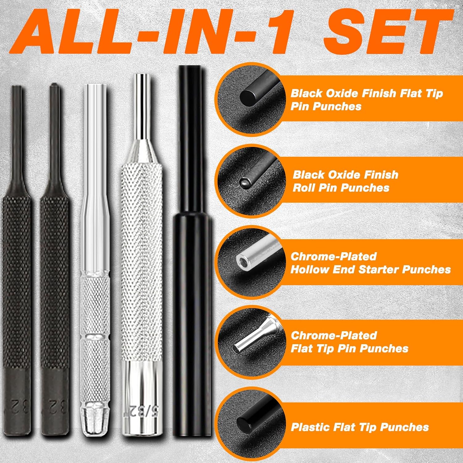 Thumbnail 4 de BESTNULE YFGJ-0007 24-Piece Punch Set with Hammer and Replaceable Faces