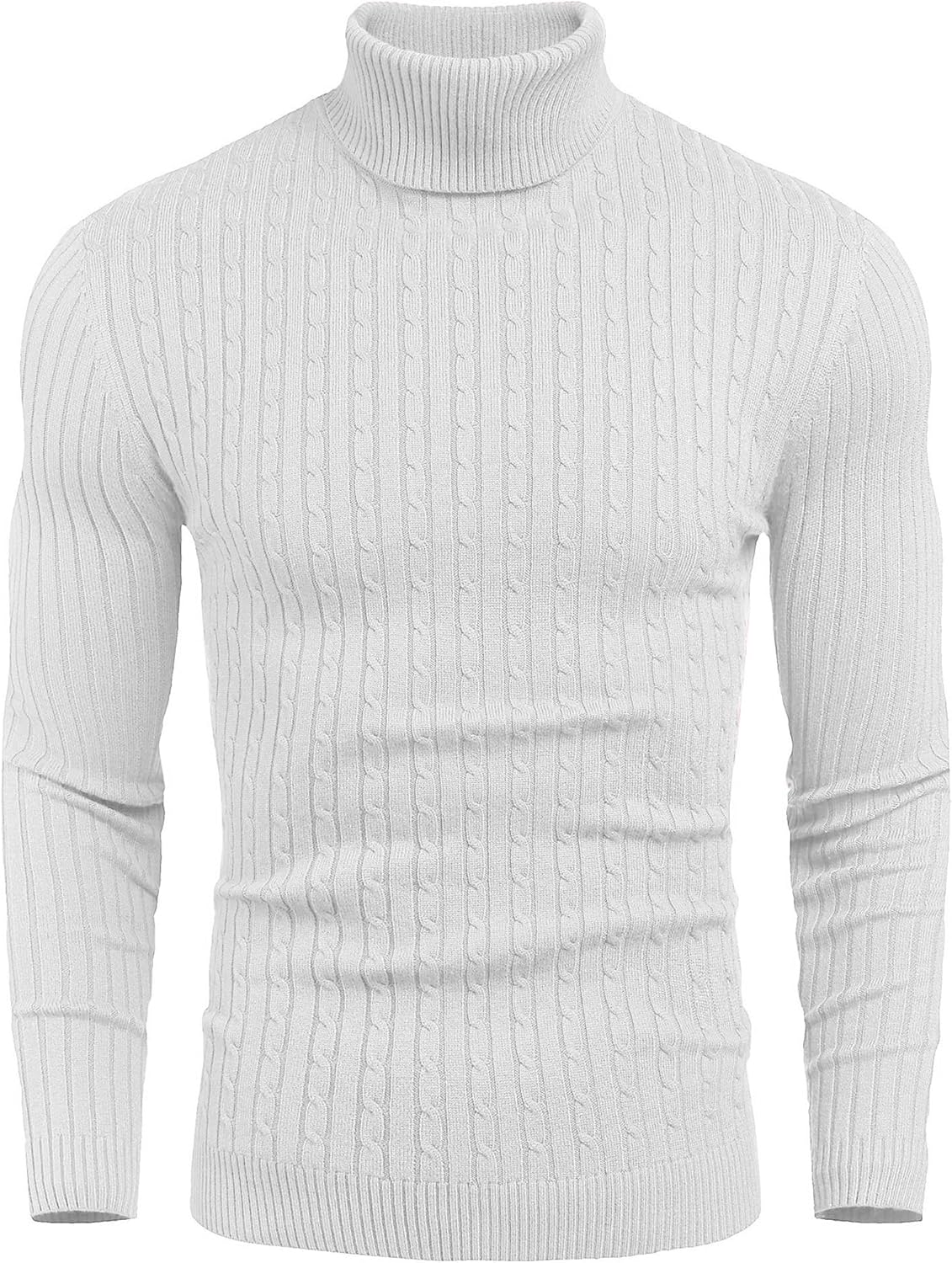 Detalle de Pull à col roulé COOFANDY pour homme – manches longues, maille fine, coupe ajustée