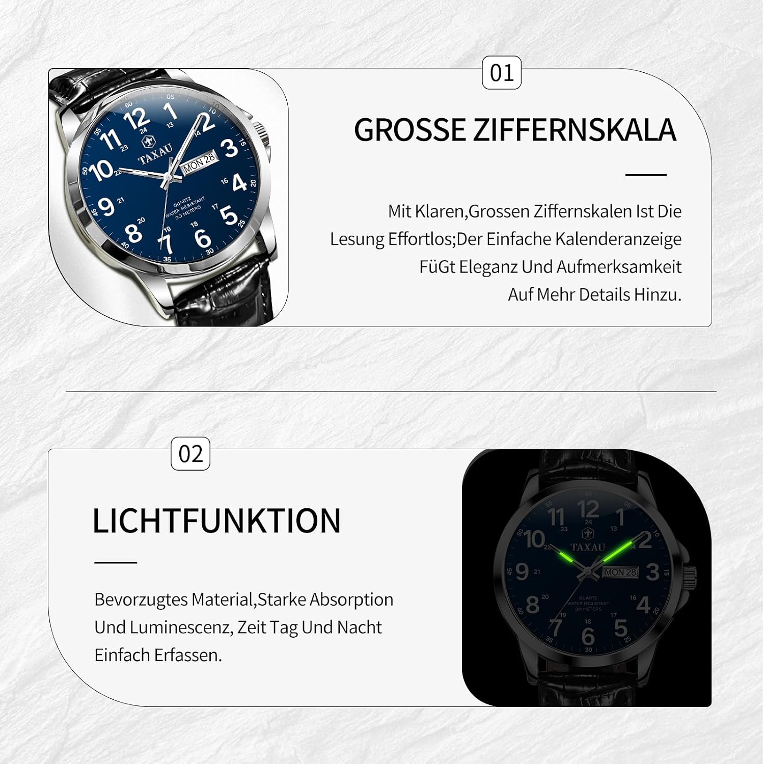 Thumbnail 4 de Taxau Wasserdicht Herrenuhr Gentleman