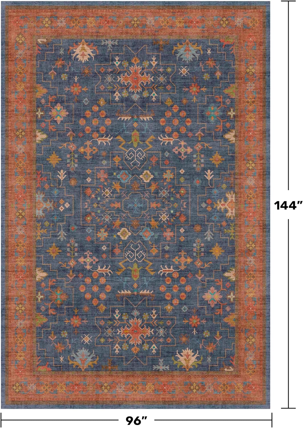 Thumbnail 1 de 8x12 ft Geometric Floral Area Rug for Dining Room 🏡