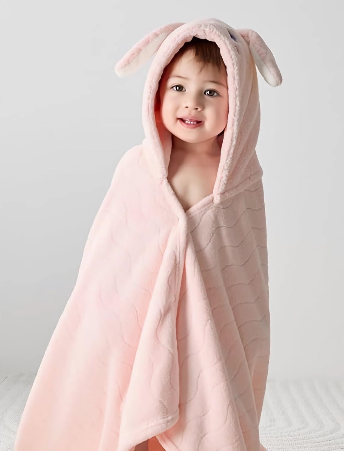 Thumbnail 1 de Fayscingo Baby Hooded Bath Towel – Soft Coral Fleece 120x80cm for Babies to 5 Years