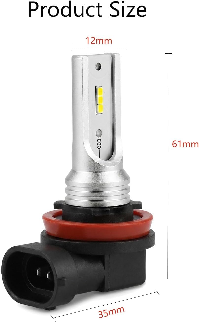 Detalle 2 de Abstru H8/H9/H11 LED Fog Light Bulbs (Pack of 2) 80W 6500K Cool White — IP68 Waterproof