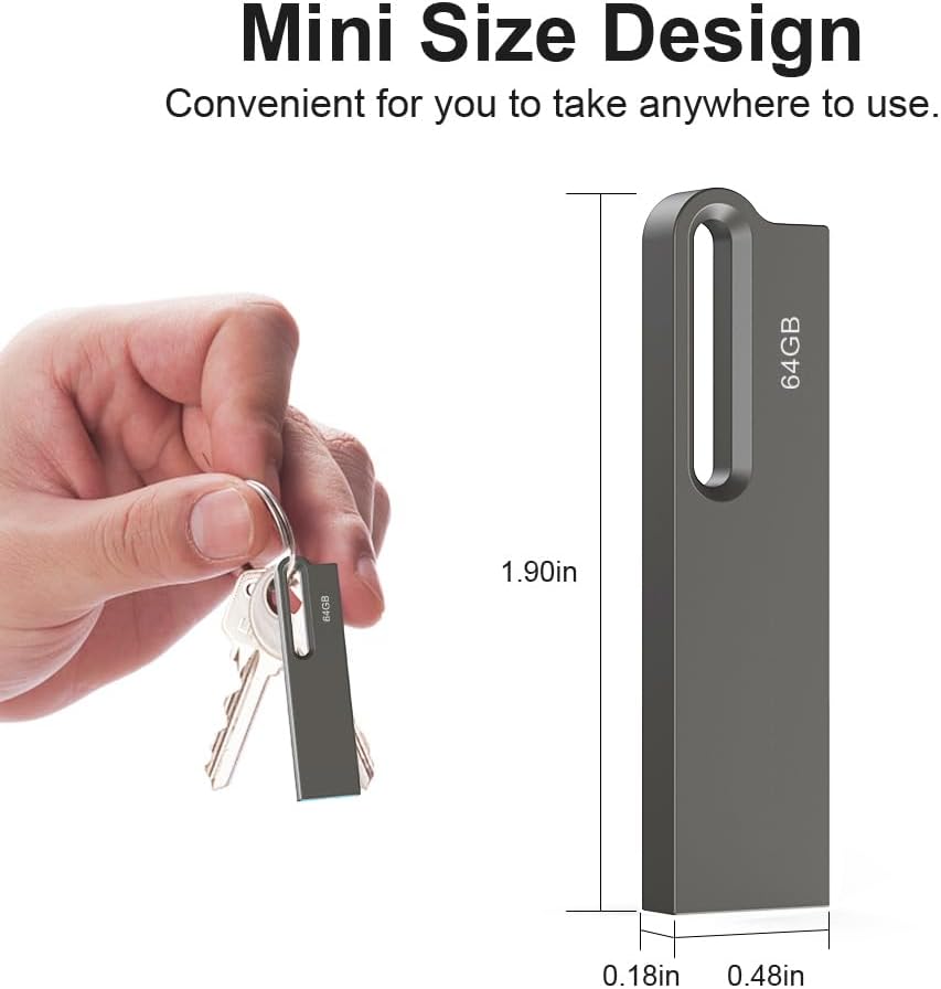Detalle de 64GB USB Stick 5 Pack (USB 3.0) – High‑Speed Mini Flash Drives