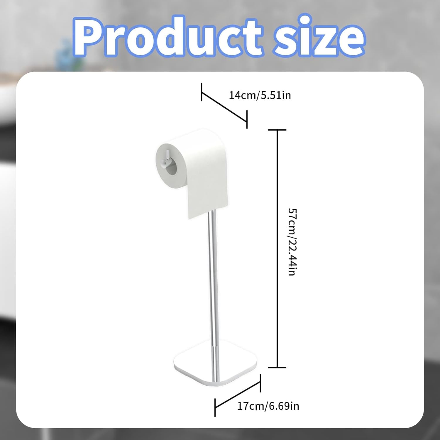 Thumbnail 1 de Toilet Roll Holder Free Standing Stainless Steel Chrome Stand for 6 Rolls (Silver)