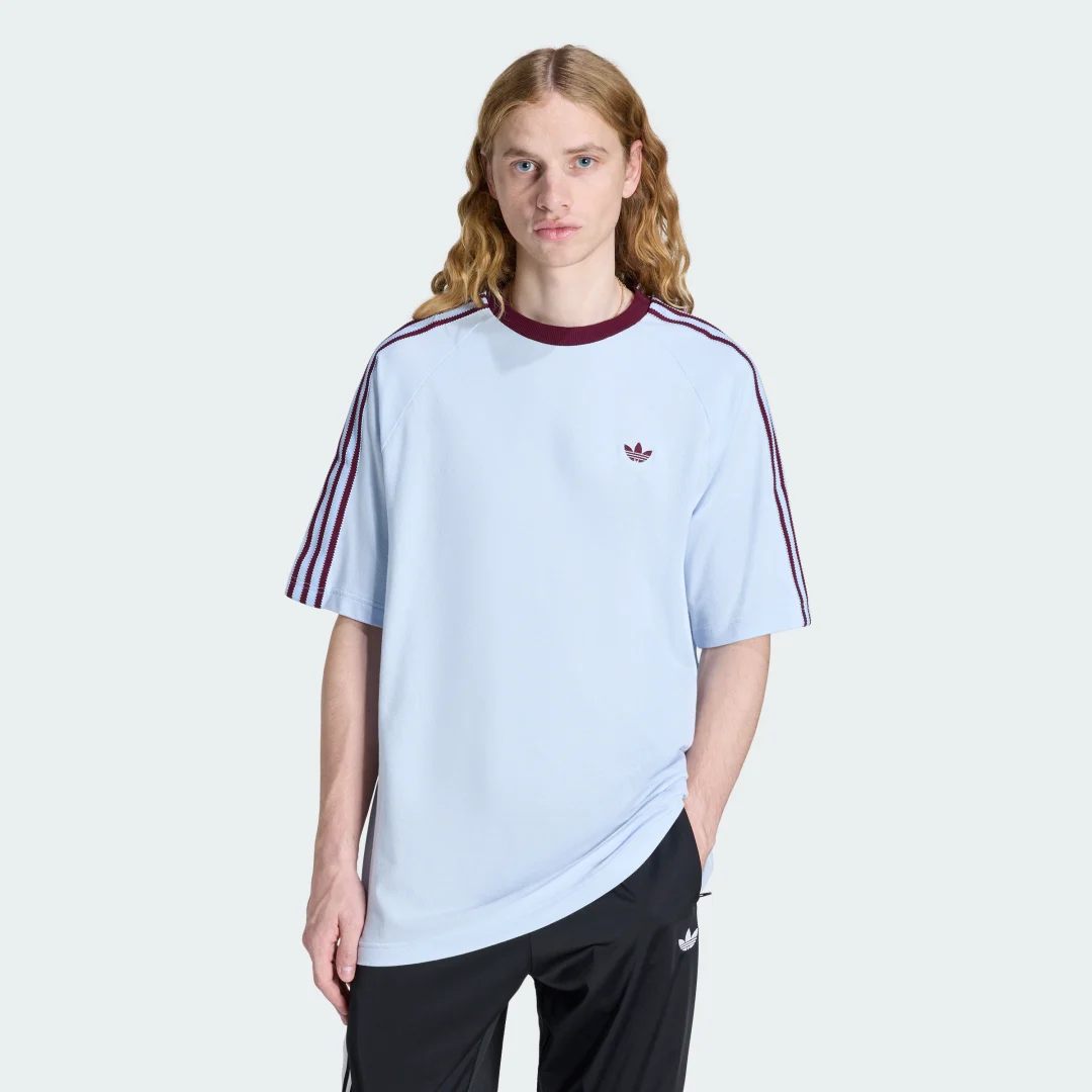 Detalle de Camiseta de manga corta Britcore Ringer de Adidas (Azul)