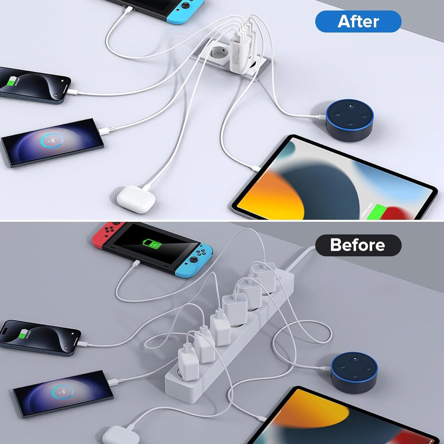 Thumbnail 4 de 50W USB Ladegerät Mehrfach – 6-Ports Ladenstation mit QC3.0