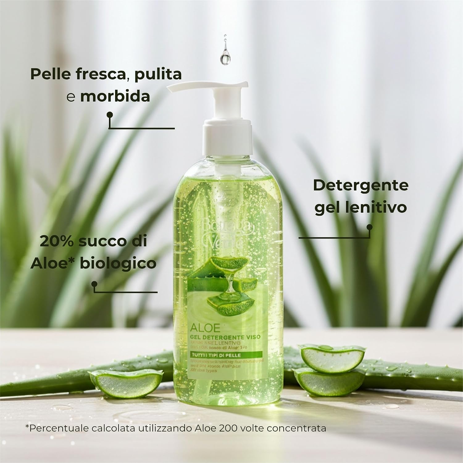 Detalle 2 de Bottega Verde Aloe Gel detergente viso 200 ml