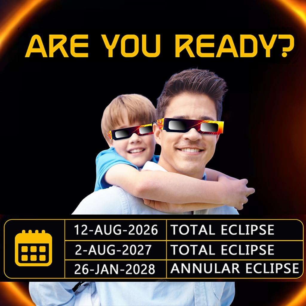 Thumbnail 5 de Galaxium 12/25/50/100 Pack Solar Eclipse Glasses ISO 12312-2 Certified