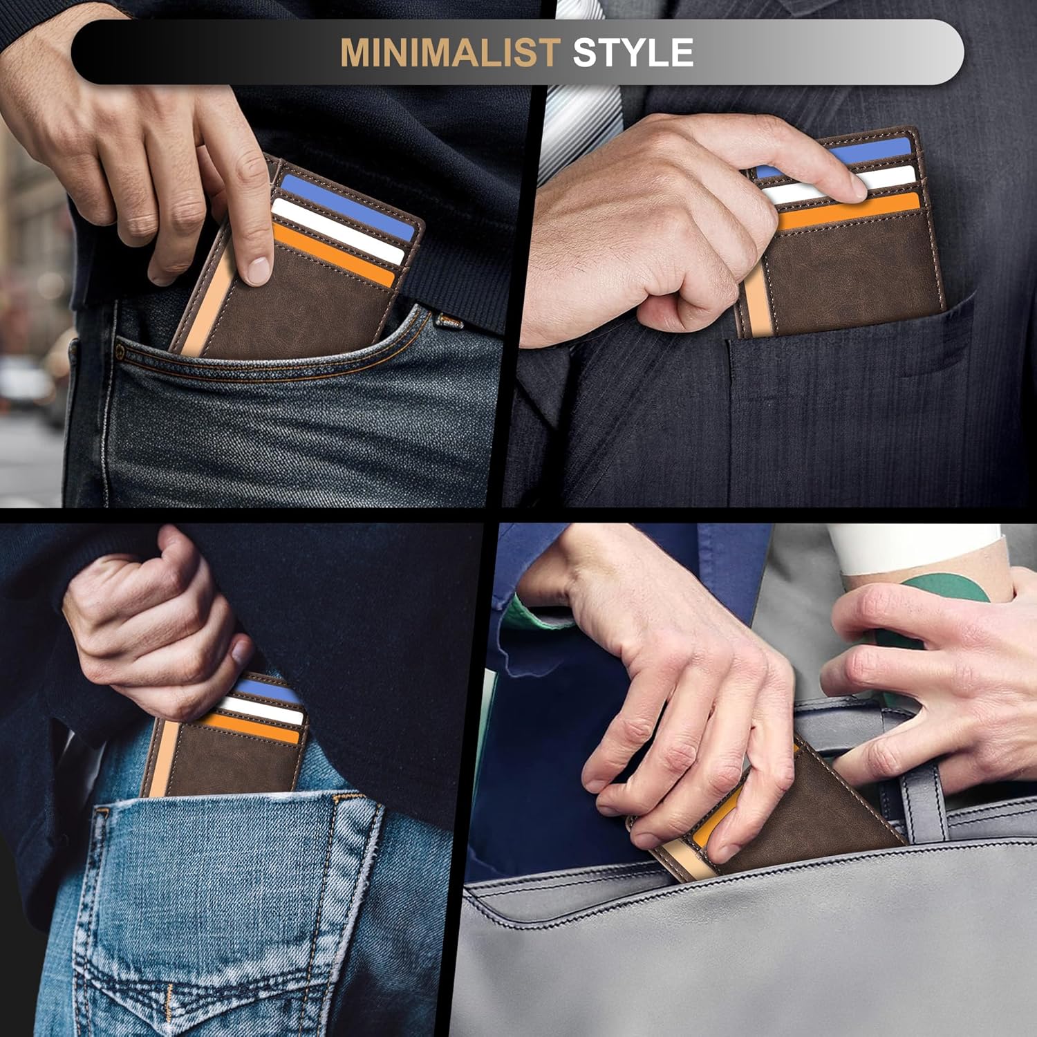 Thumbnail 6 de Travelambo Slim Wallet RFID Blocking Medium Wallet 👛