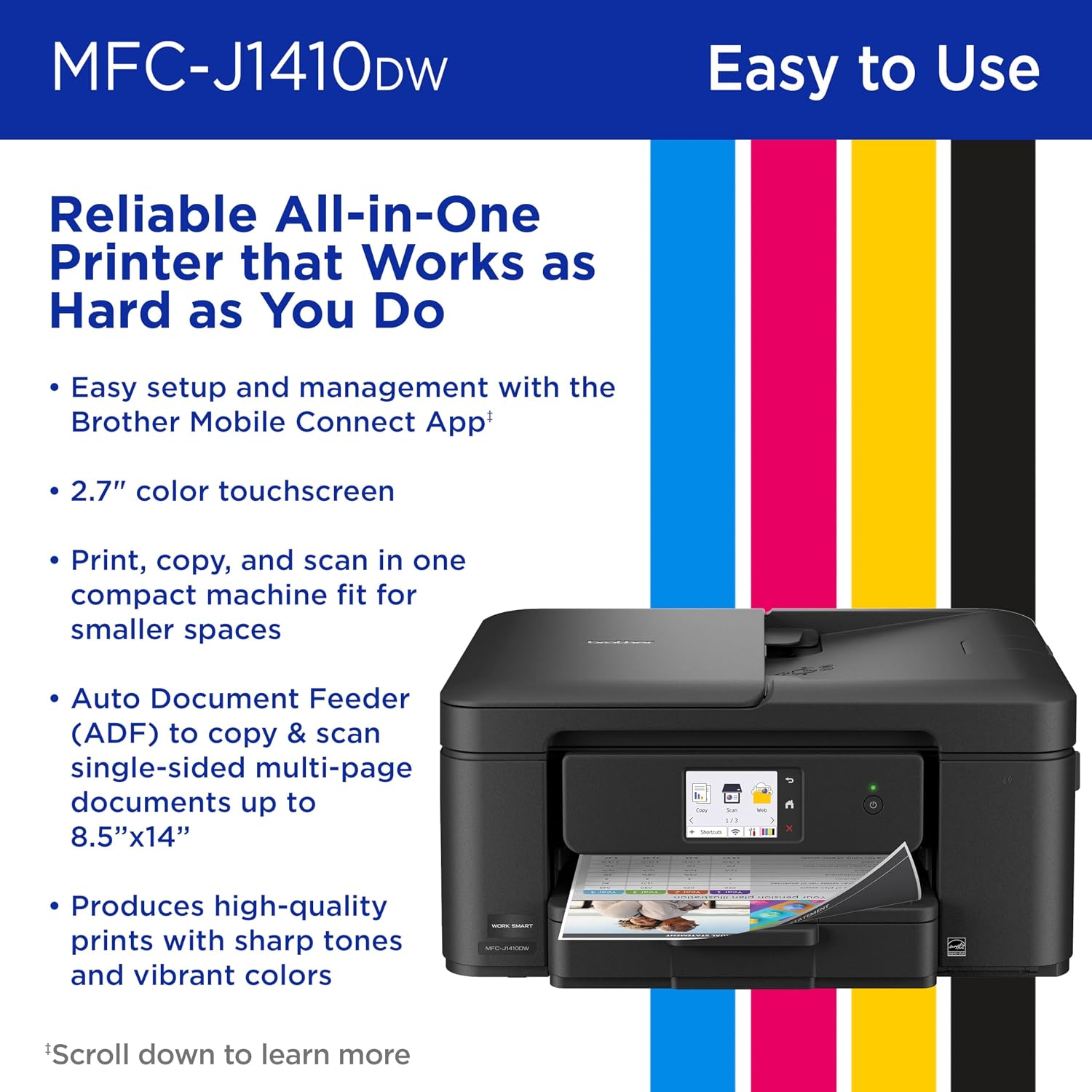 Detalle 2 de Brother wireless color inkjet all-in-one printer MFC-J1410DW