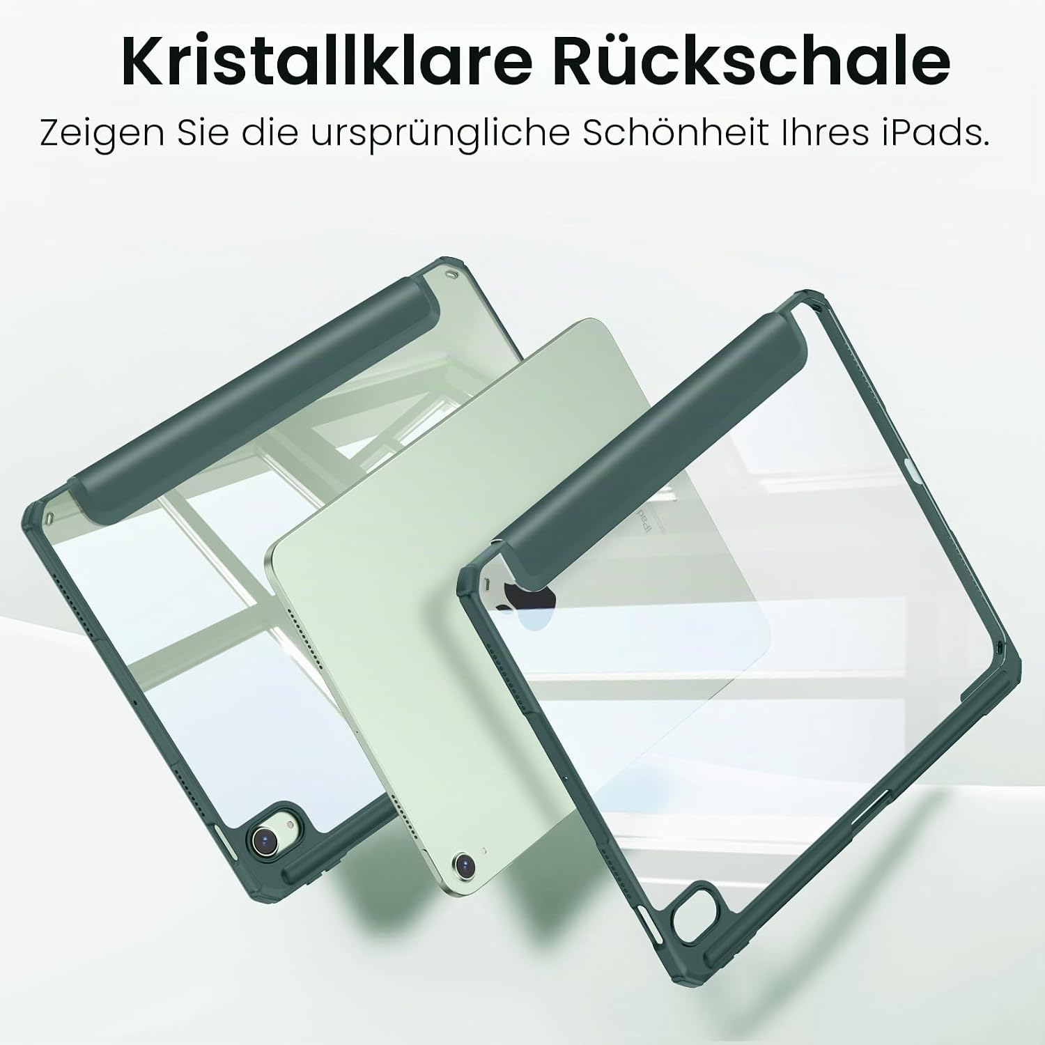 Thumbnail 3 de Fintie Hybrid Hülle für iPad Air 11 Zoll (M4/M3/M2) & iPad Air 4/5 10,9 Zoll – dunkelgrün, mit Stifthalter