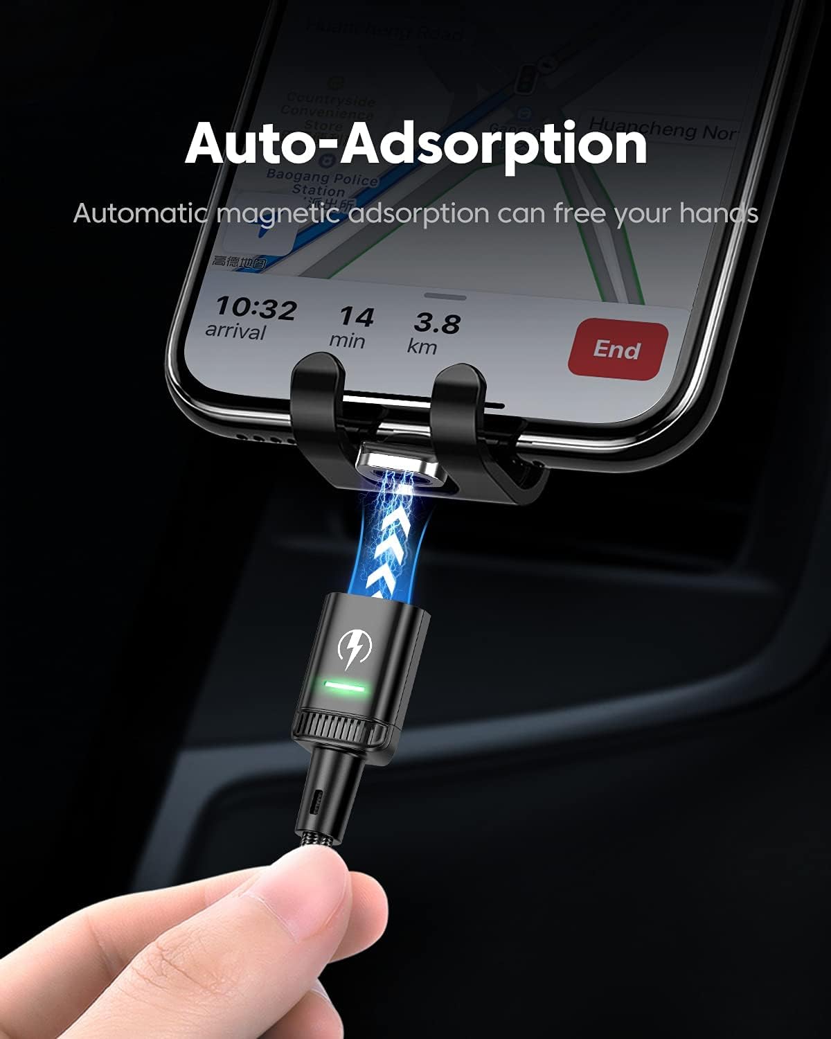 Thumbnail 3 de Kuulaa Magnetisches 3-in-1 Ladekabel Set (3 Stück) mit USB‑C, Micro‑USB und iOS – 3A Schnellladung