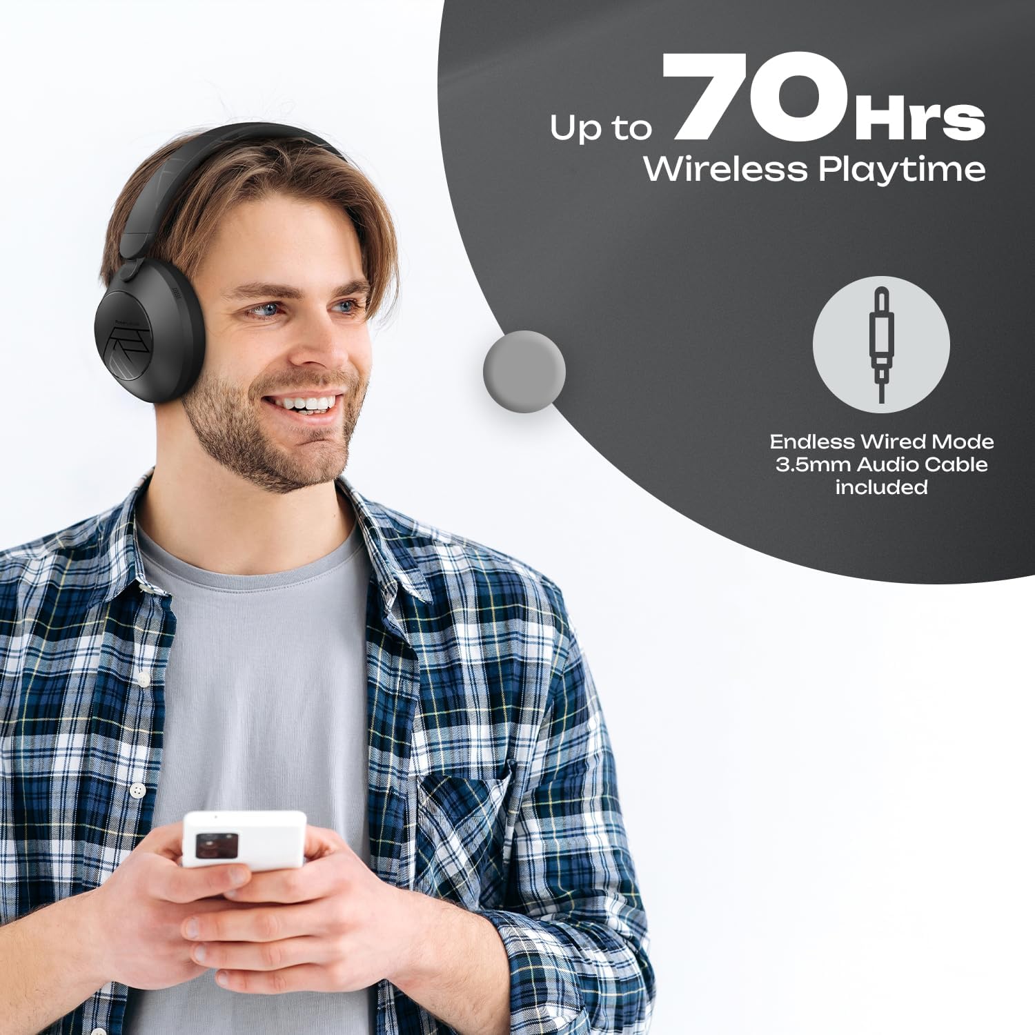 Detalle de PowerLocus Cuffie Wireless 70 ore 📧