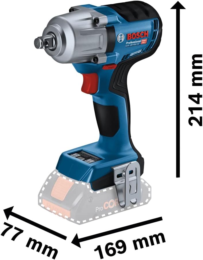 Thumbnail 2 de Bosch Professional GDS 18V-450 HC 18V System : boulonneuse sans fil 450 Nm, Bluetooth Low Energy GCY 42