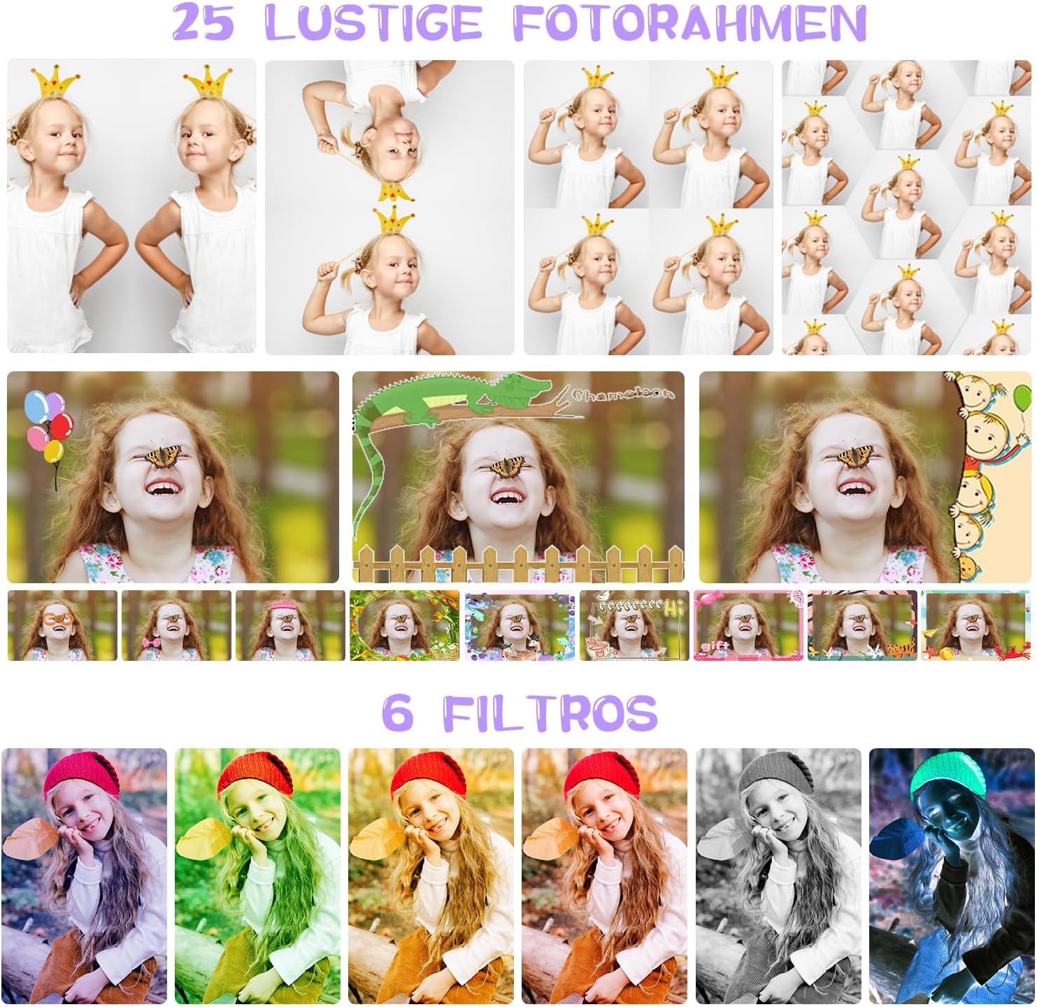 Thumbnail 5 de ARNSSIEN Cámara Fotos Infantil 180°