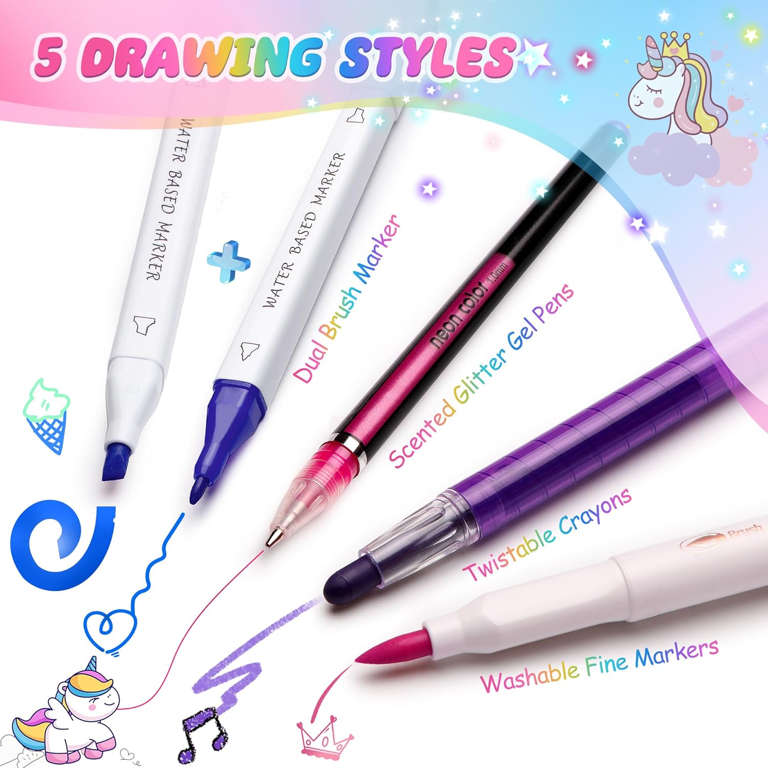Thumbnail 4 de Hot Bee Unicorn Gifts colouring pens kit for ages 4–7