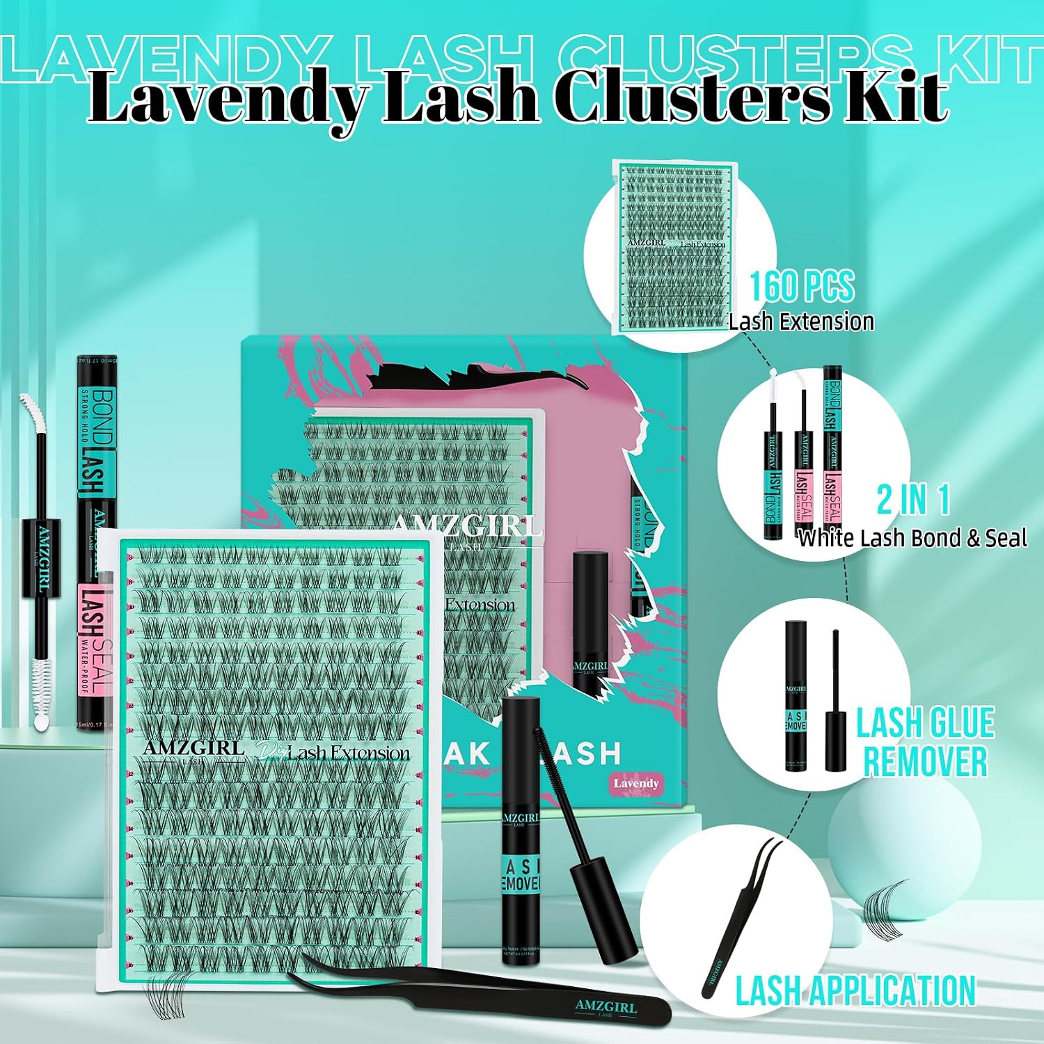 Detalle 2 de Lavendy D-Mix Kit Extension Ciglia 160PCS 8-16 mm
