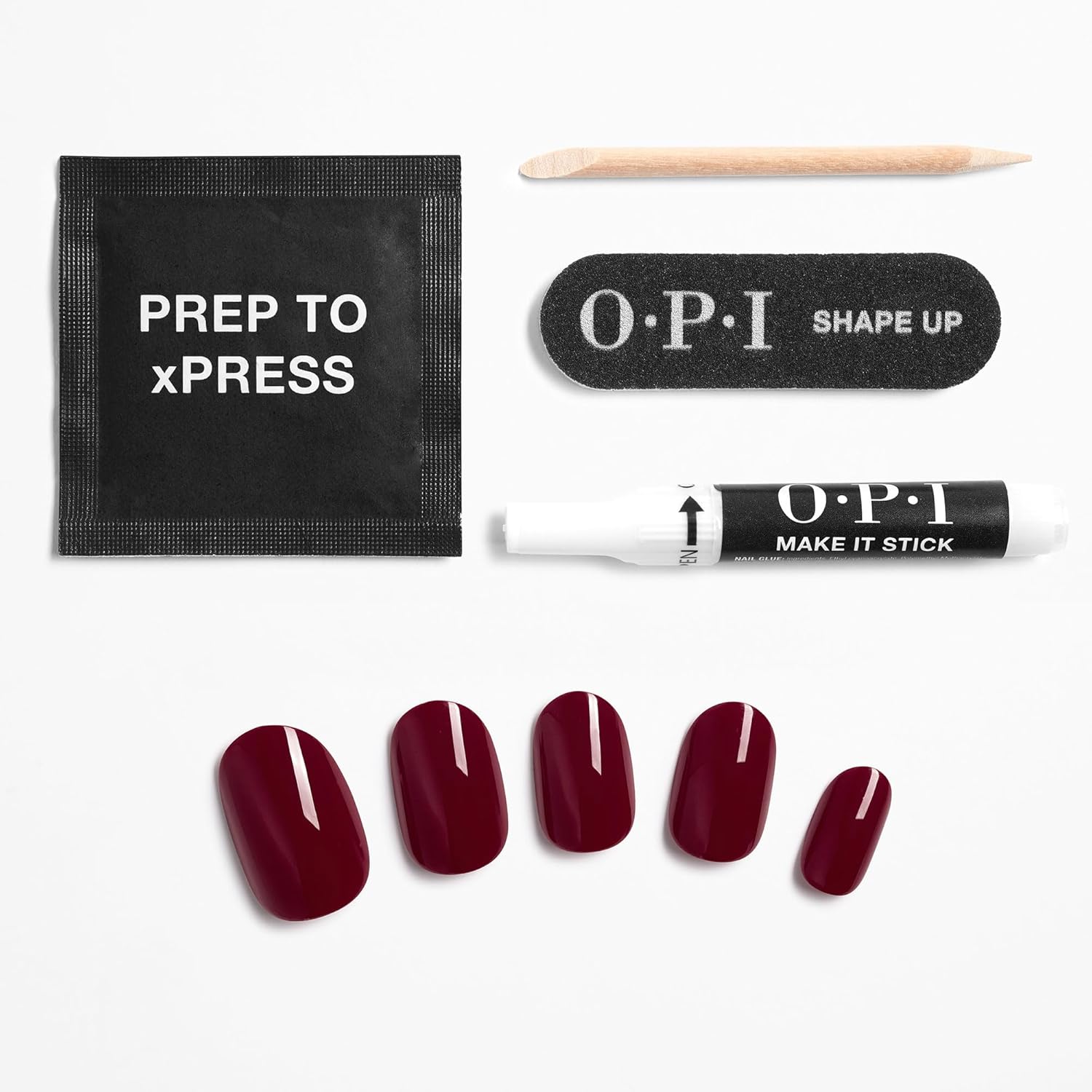 Thumbnail 5 de OPI xPRESS/ON press-on nails (Black, Red & Pink opaque crème) – long & short, round & oval with nail glue
