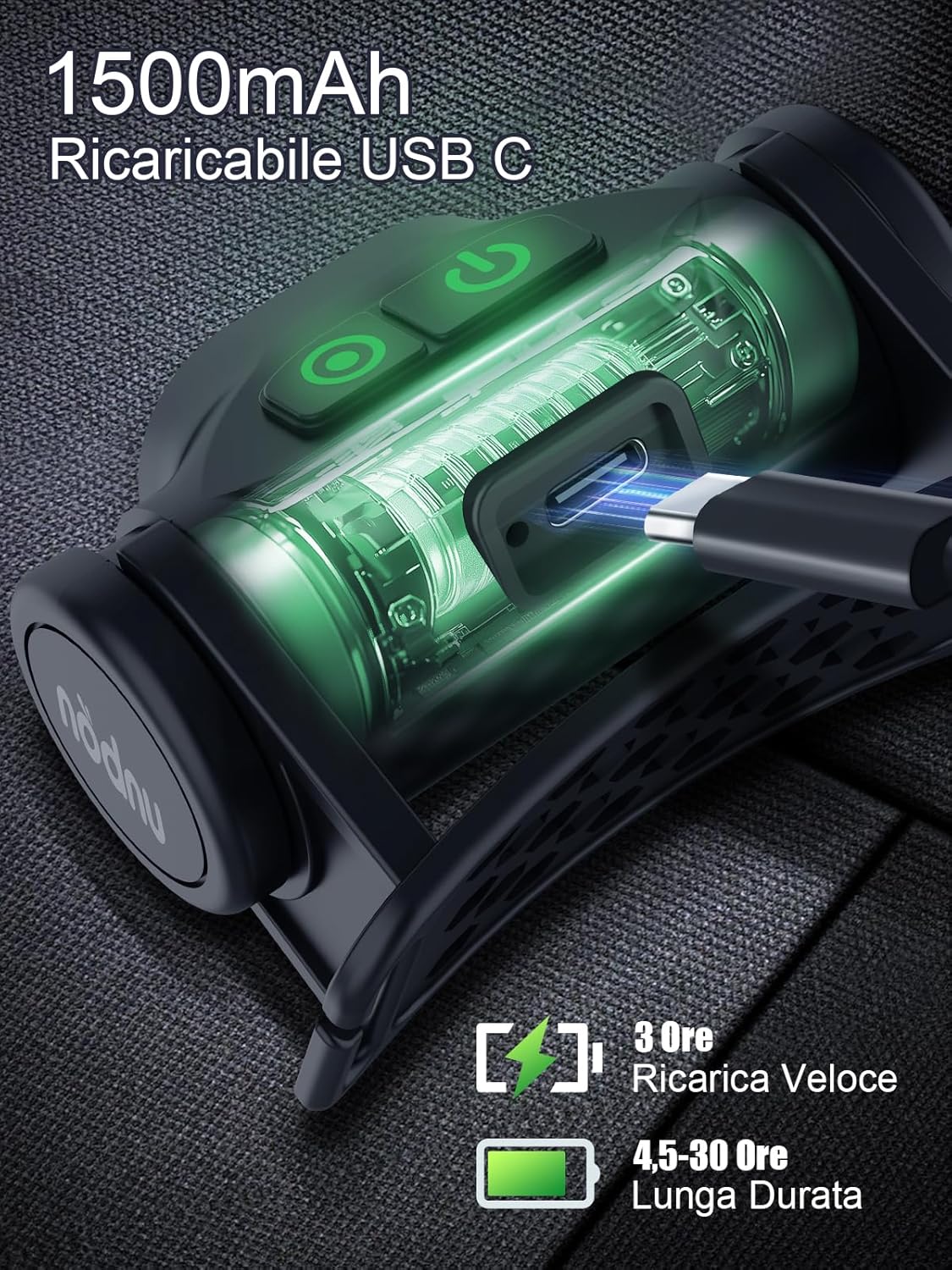 Thumbnail 4 de UNBON Torcia Frontale Ricaricabile con Sensore di Movimento 🔦