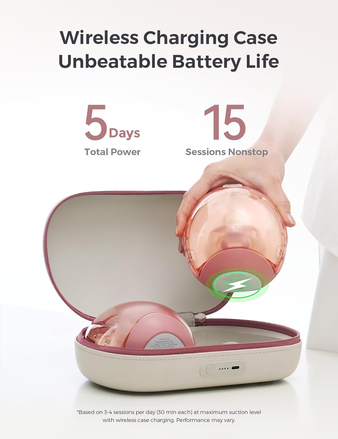 Detalle de momcozy Air 1 Ultra-Slim Wearable Pump 1800mAh