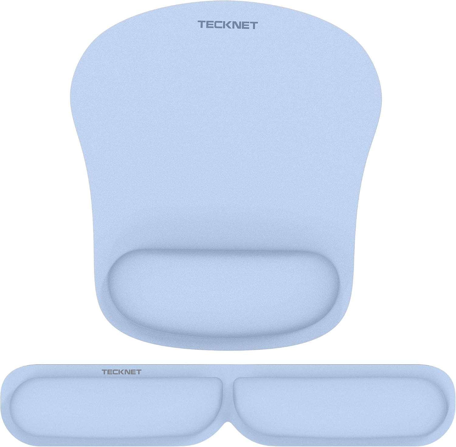 TECKNET Tapis de Souris et Repose-Poignet Clavier – Tapis ergonomique en mousse à mémoire, antidérapant et pliable